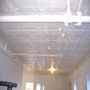 tin ceiling in loft apartment in park slope brooklyn 2nd floor on fifth avenue 